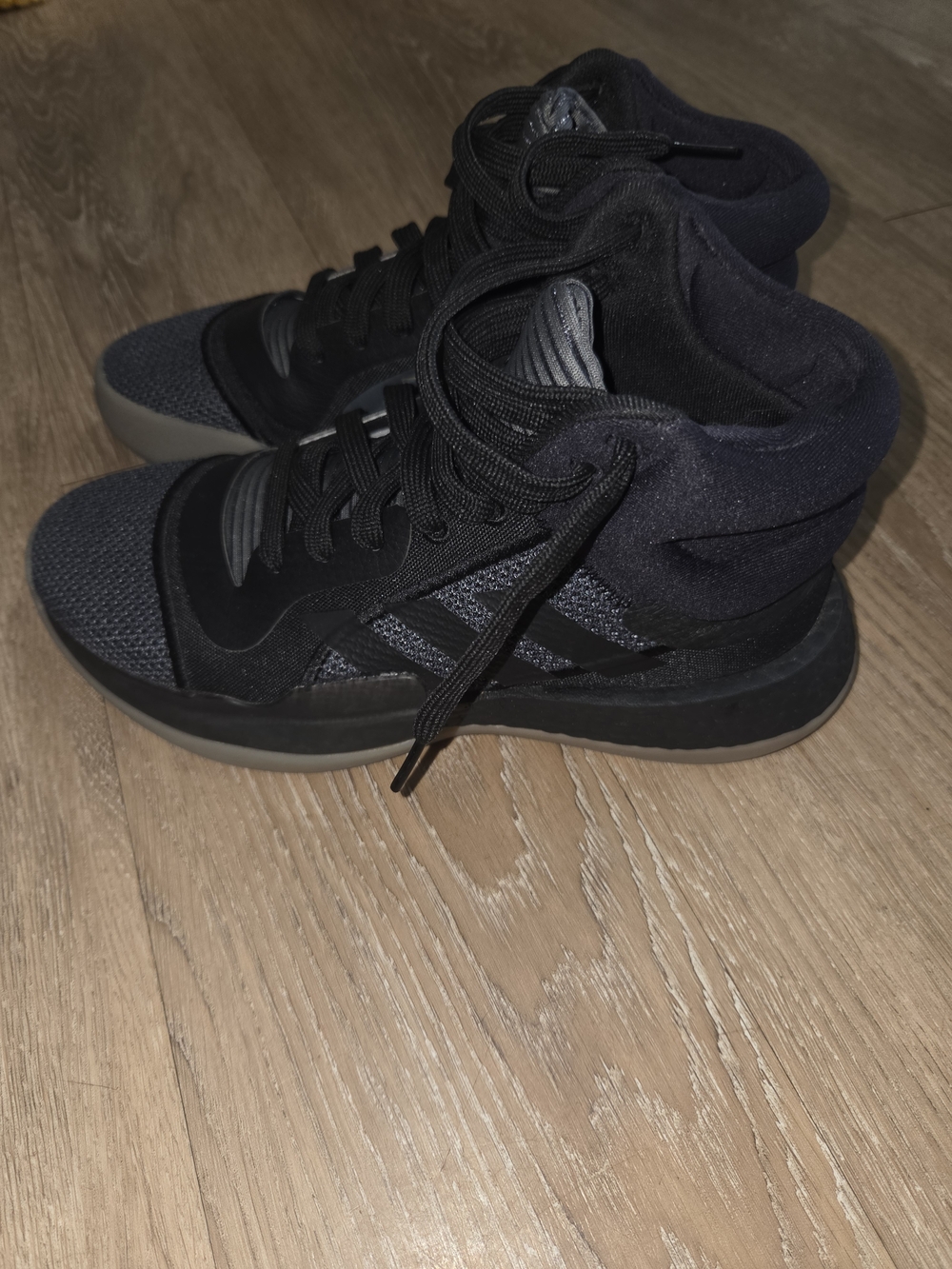 Adidas Marquee Boost All Black Basketball Shoes Sz 7 BB9300 Grey Gum